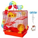 Gaiola Hamster 3 Andares Tubo Super Luxo Vermelha+Bebedouro Gaiola Hamster 3 Andares Tubo Super Luxo Vermelha+Bebedouro