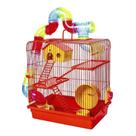 Gaiola Hamster Jel Plast Super Tubo Luxo 3 Andares Vermelho Gaiola Hamster Jel Plast Super Tubo Luxo 3 Andares Vermelho