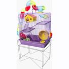 Gaiola Hamster Labirinto Tubos 3 Andares + Suporte + Globo Gaiola Hamster Labirinto Tubos 3 Andares + Suporte + Globo