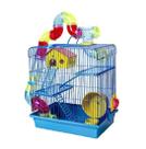 Gaiola Hamster Roedores 3 Andares Tubo Super Luxo Azul Gaiola Hamster Roedores 3 Andares Tubo Super Luxo Azul