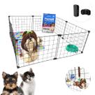 Gaiola Móvel Modular Pet 8 Telas Tela Aramada 30x40cm Coelho Gato Cachorro Montável Leve Versátil