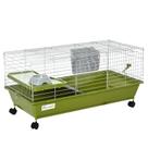 Gaiola para animais pequenos PawHut 35L com prato de comida, garrafa de água verde