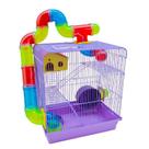 Gaiola Para Hamster Com Tubo E Casinha 3 Andares Roxa