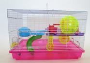 Gaiola para Hamster YML de Plástico Transparente com Acessórios Rosa