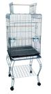 Gaiola para Pássaros YML 51 cm com Tampa Aberta e Suporte Prata Antigo Gaiola para Pássaros YML 51 cm com Tampa Aberta e Suporte Prata Antigo