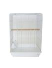 Gaiola para pássaros YML 51x41 cm pequena com tampa aberta branca