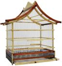 Gaiola Passarinho Em Madeira - Bangalô / Japonesa Canário / Azulão / Curió