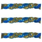Galão de paetê flor 3.5 cm cor ouro c/azul turquesa metro Galão de paetê flor 3.5 cm cor ouro c/azul turquesa metro
