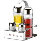 Galeteiro 5 Peças Inox e Vidro Brinox Com Suporte Saleiro