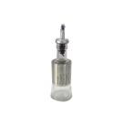 Galheteiro azeite ou vinagre garrafa em vidro revestida em inox com frase 140ml Galheteiro azeite ou vinagre garrafa em vidro revestida em inox com frase 140ml