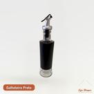 Galheteiro de Vidro com Bico Dosador 300ml Inox Preto ou Prata Cozinha Moderna