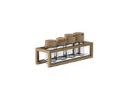 Galheteiro Dourado 4 vidros - Linha Frame