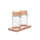 Galheteiro Em Vidro Borossilicato Com Tampa E Suporte Em Bambu 170ml Wolff