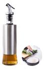 Galheteiro Porta Azeite Vinagre Com Dosador Vidro Inox 300ml