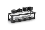 Galheteiro Preto 4 vidros - Linha Frame