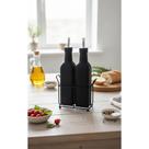 Galheteiro Vidro 300ml 2 Peças Preto c/ Dosador Precisão