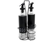 Galheteiro Vidro 4 Peças 300/85ml c/ Suporte Black