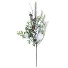 Galho berry natalino decorativo nevado com pinha 45cm