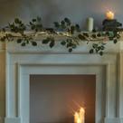 Galho iluminado de eucalipto Garland Fudios de 1,8 m com 96 LED branco quente