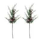Galho Nevado Com Berry Ramo Natalino 70cm 2UN