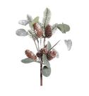 Galho Pinheiro Com Pinhas Nevado 38cm 1 Unidade Cromus