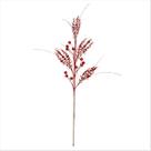 Galho Vermelho Com Glitter Haste Natalina Folhagem 75cm 4UN