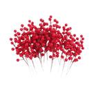 Galhos De Frutas Vermelhas E Flores Artificiais De Cereja Para Decoração De Natal, Casa, Casamento,