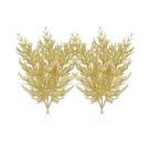 Galhos De Pinheiro Com Glitter Dourado, Plantas Artificiais, 5/10 Peças, Decoração Para Árvore De