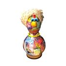 Galinha Caipira de Cabaça com Chapéu de Palha Decorativa 10 a 12 cm