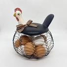 Galinha com Cesto de Arame para Ovos Elegance Preta