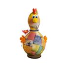 Galinha de Cabaça Artesanal com Flor na Asa Decorativa 13 a 15 cm