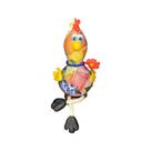 Galinha de Cabaça Decorativa Sentada com Flor e Pernas 10 a 12 cm
