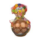 Galinha Porta Ovos em Cabaça Grande com Bobs e Lenço 26 a 29 cm