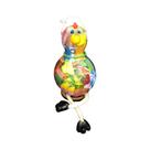 Galinha Vovó Decorativa Cabaça Pernas de Cordão Sentada 10 a 12 cm