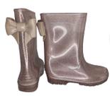 Galocha Infantil Menina Borracha Glitter Com Laço Lue Lua