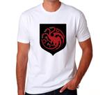 GAME OF THRONES CAMISA Brasão Targaryen cor branca - 100% poliéster GAME OF THRONES CAMISA Brasão Targaryen cor branca - 100% poliéster