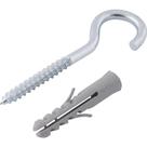 Gancho 3,3 Mm X 60 Mm Com Bucha De Nylon 6 Mm G-6 Zincado Vonder - 100 Conjuntos Para Fixação Em Gancho 3,3 Mm X 60 Mm Com Bucha De Nylon 6 Mm G-6 Zincado Vonder - 100 Conjuntos Para Fixação Em