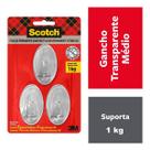 Gancho 3M SCOTCH Transparente Medio 3 Unidades