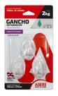 Gancho adere autoadesivo transparente m com 3
