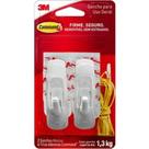 Gancho Adesivo 3M Branco Plastico 1,3 1Kg 2 Pecas H0001818113 Gancho Adesivo 3M Branco Plastico 1,3 1Kg 2 Pecas H0001818113