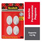 Gancho adesivo branco pequeno com 4 unidades 3m scotch