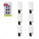 Gancho Adesivo Inox Retangular 6 Peças Banheiro Pendurar Roupas Gancho Adesivo Inox Retangular 6 Peças Banheiro Pendurar Roupas