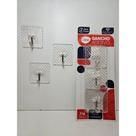 Gancho adesivo transparente clink sem furos para parede kit com 3 unidades e 2kg cada