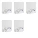 Gancho adesivo transparente de parede kit com 5 unidades 5,9x5,9cm, suporta até 1kg, organizador de cabos e plugues Gancho adesivo transparente de parede kit com 5 unidades 5,9x5,9cm, suporta até 1kg, organizador de cabos e plugues