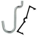 Gancho de armazenamento Crawford 1/2" Curve Peg Lock, pacote com 8