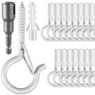 Gancho de armazenamento FSAH Q-Hanger 24PCS Fivela de segurança branca