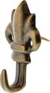 Gancho de armazenamento Hillman 122261 Fleur De Lis Antique Brass 3 unidades