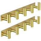 Gancho de armazenamento VAEHOLD Gold Wall Mount, 5 ganchos, pacote com 2