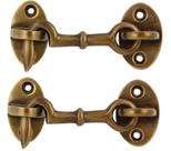 Gancho de cabine A29, conjunto de 2 travas de latão, portão de porta de cabine de 7 cm