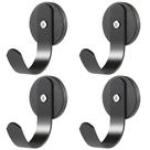 Gancho de coroa magnético Picowe, pacote com 4 unidades, ferro preto, 4,3 x 6,6 cm